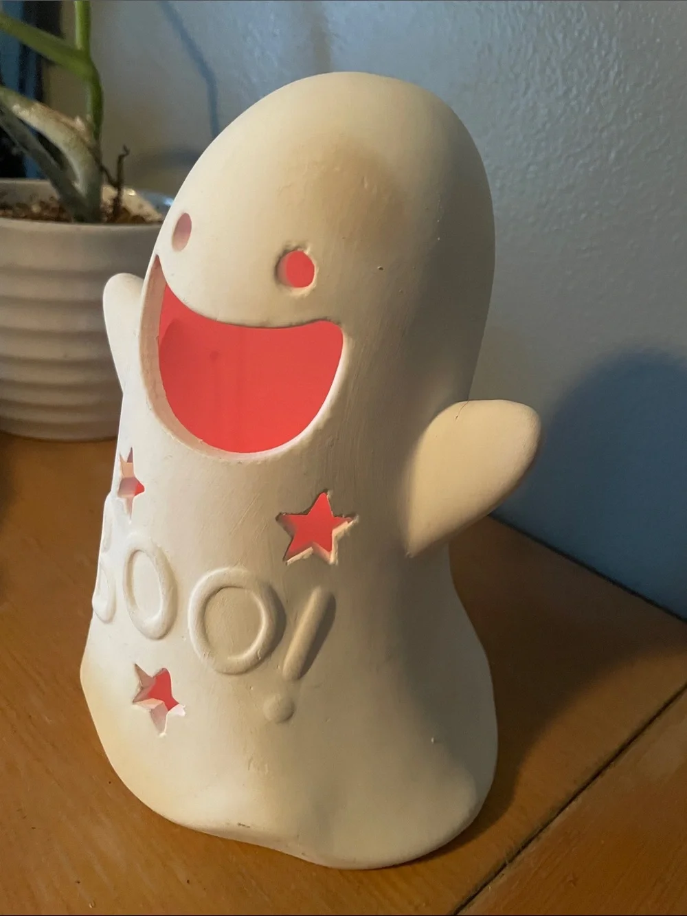 Target White Ceramic Ghost Figurine with 'Boo' Cutouts